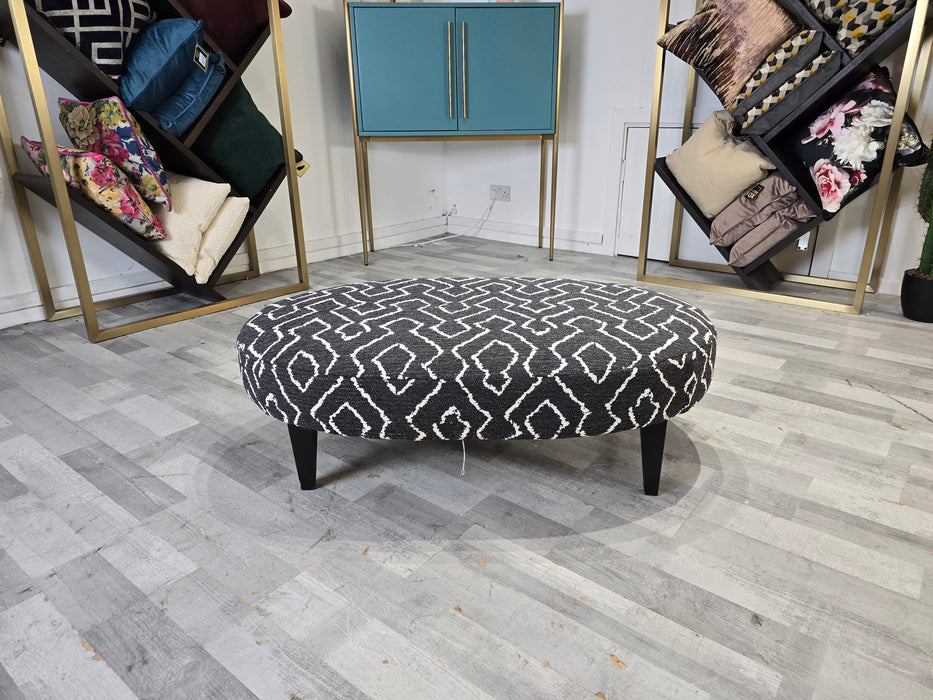 Porter Oval Footstool - Fabric - Otis Mono