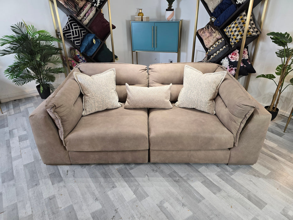 Strato 3 Seater -  Character Leather Taupe/Natural Mix