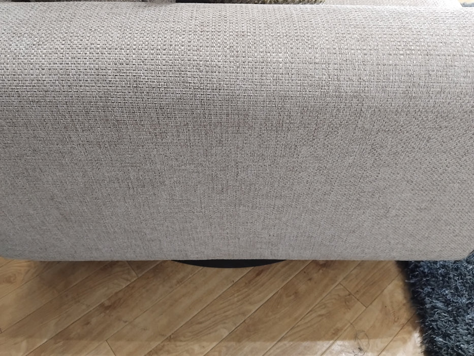 Sofology Sterling Fabric Swivel Chair in Chunky Woven Stone/Olive