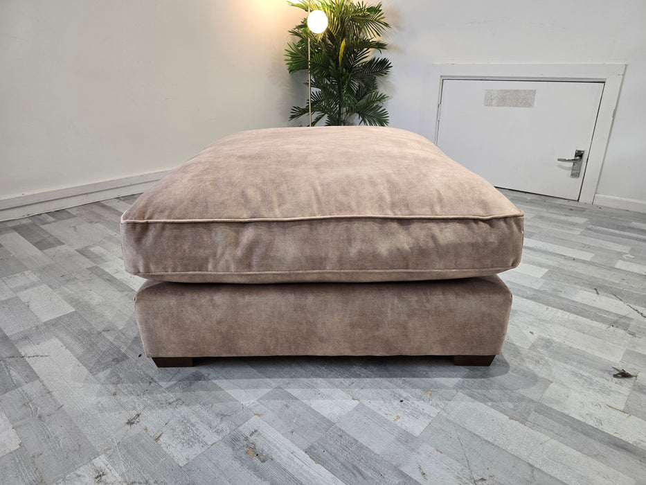 Emperor Footstool - Fabric - Lucerne Champagne All Over