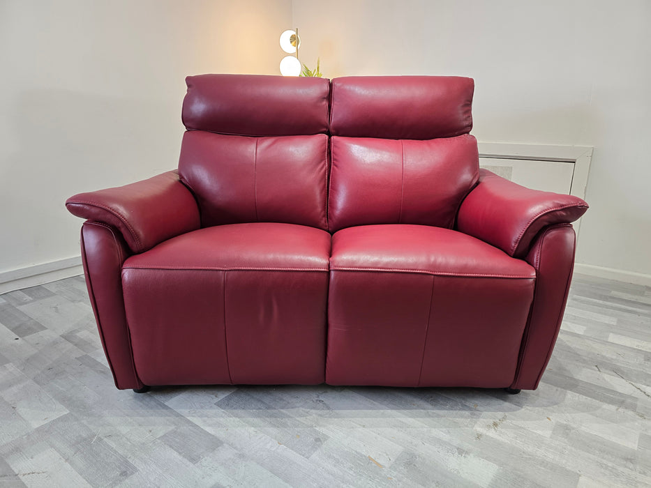 Parker 2 Seater - Trusty Sheen Leather Cranberry