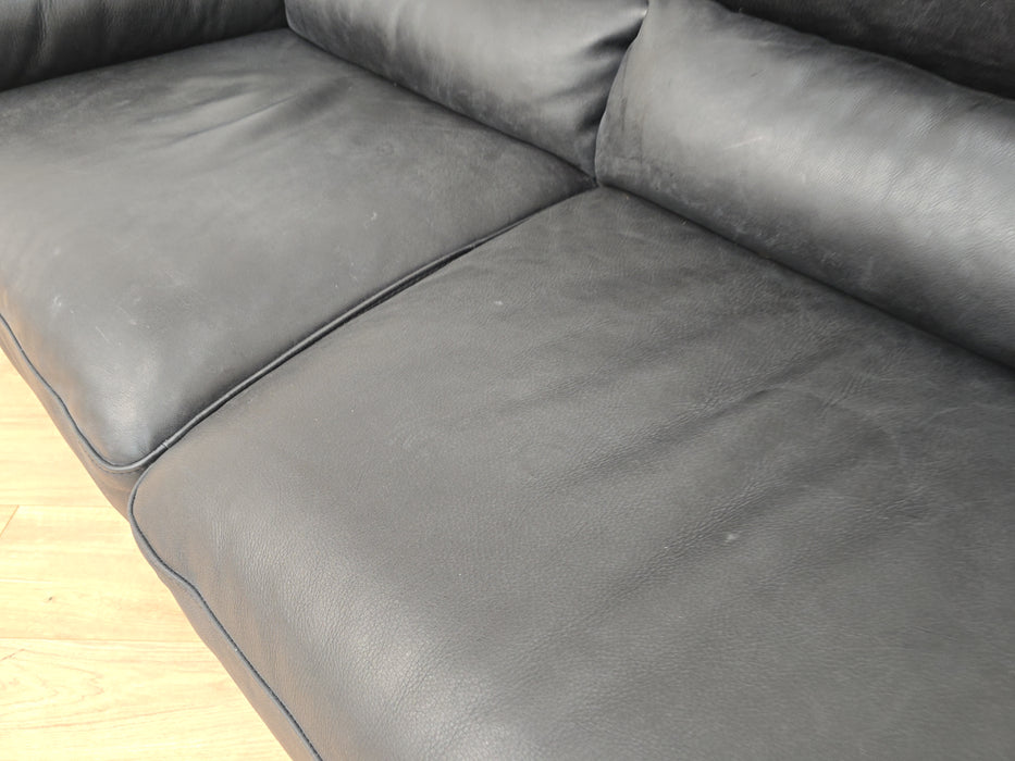 Santino 2 Seater Sofa - Leather - Utah Black