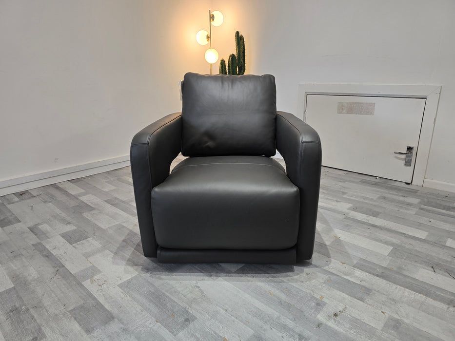 Flex Accent Chair Matt Leather Charcoal