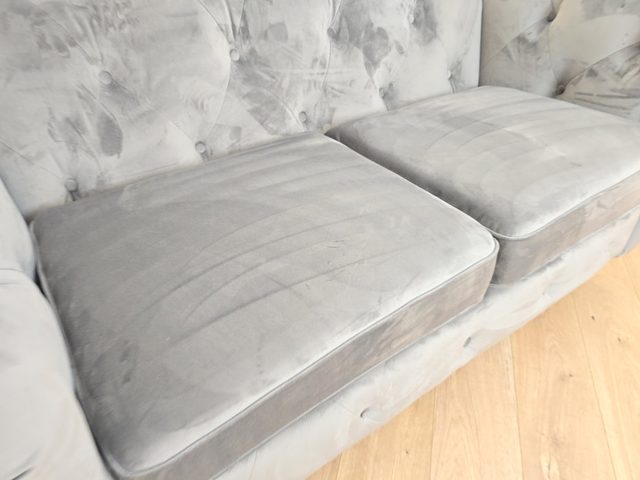 Stamford 2 Seater Sofa -  Fabric - Grey Velvet