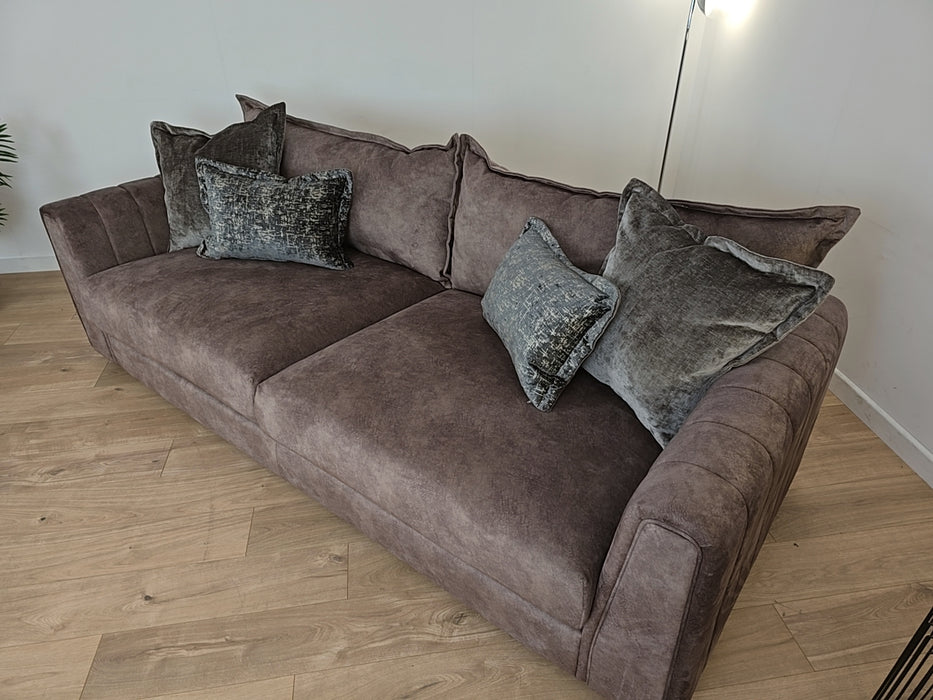 Devine 4 Seater Sofa - Fabric  - Chocolate