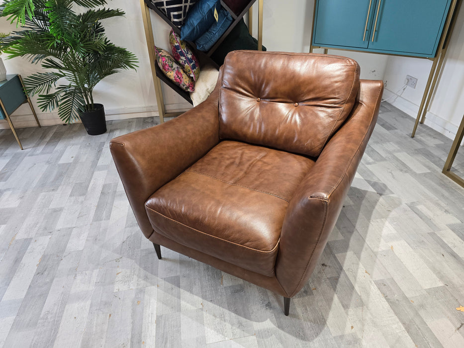 Cordelia 1 Seater - Leather Chair - Alaska Whiskey