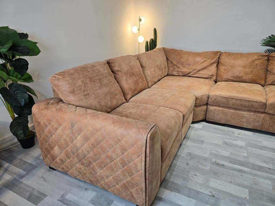 Mazzini 2 Corner 2 - Leather Sofa - Utah Tan