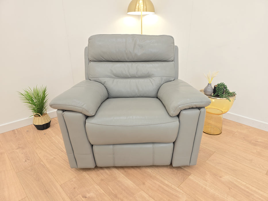 Benton - Leather Chair  - Grey