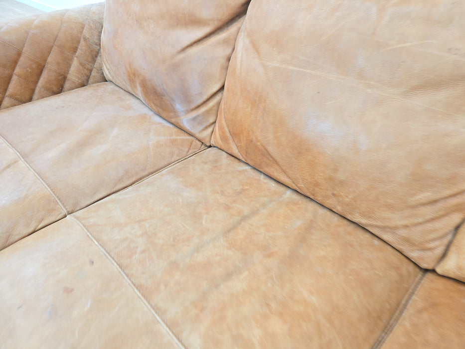 Mazzini 3 Corner 1 - Leather Sofa - Utah Tan