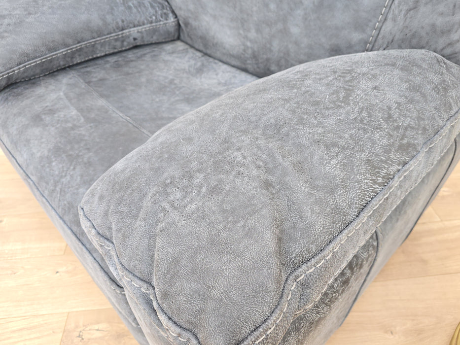 Linara Loveseat - Leather - Utah Grey