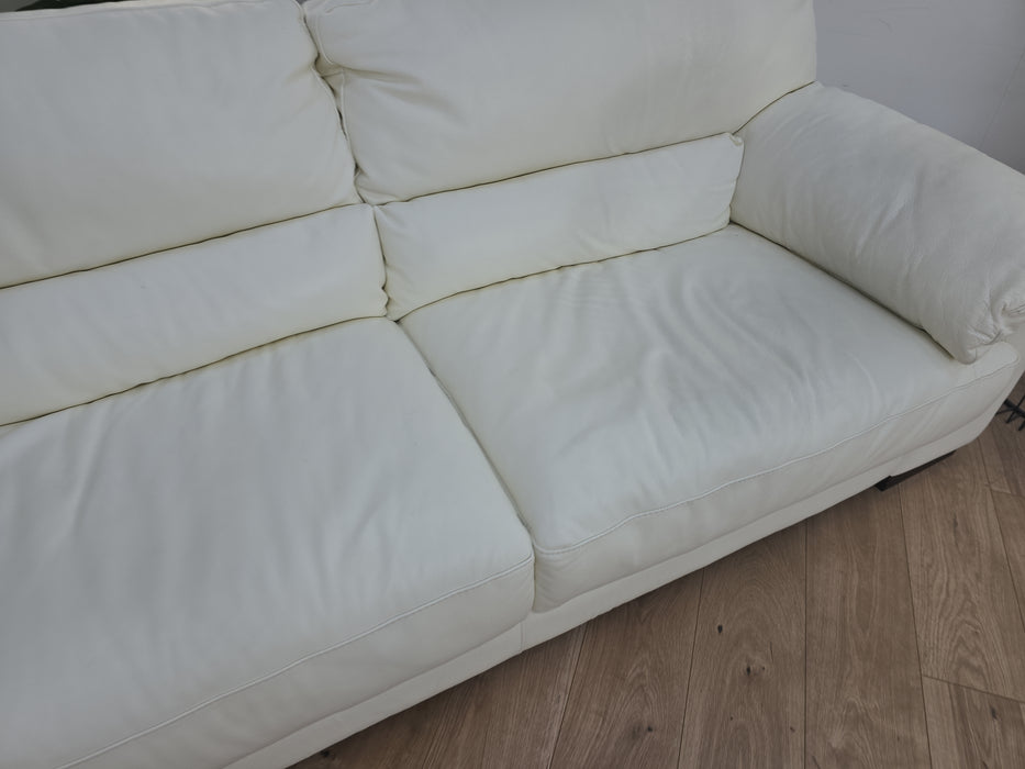 Santino 3 Seater  Sofa - Leather - Hampshire Aspen White