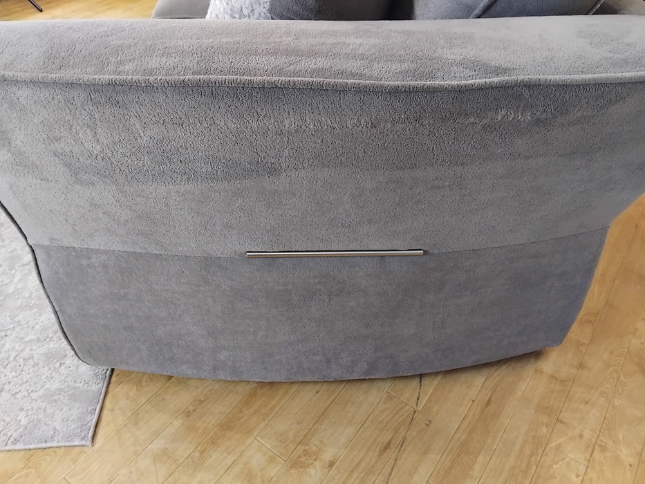 Sofology Reign Fabric 3 Seater in Luxe Sherpa Grey/Silver Mix