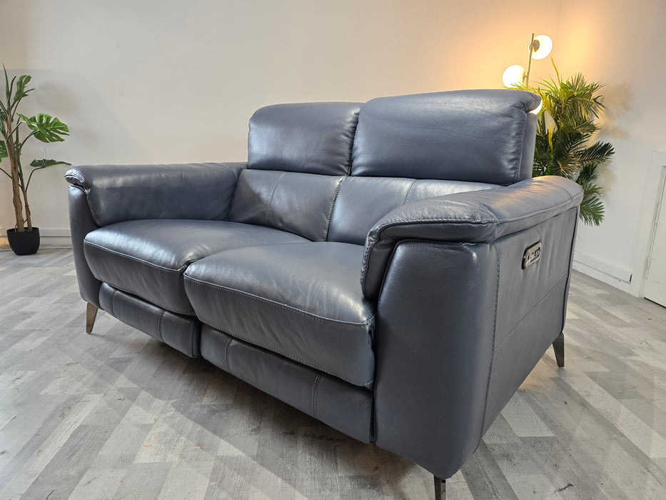 Illinois 2 Seater - Le Mans Smoke Blue - Power Recliner