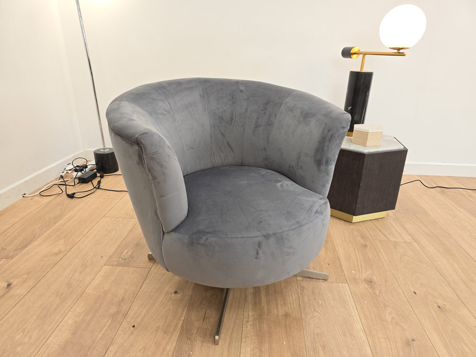 Islington  - Fabric Swivel Chair - Sleek Grey