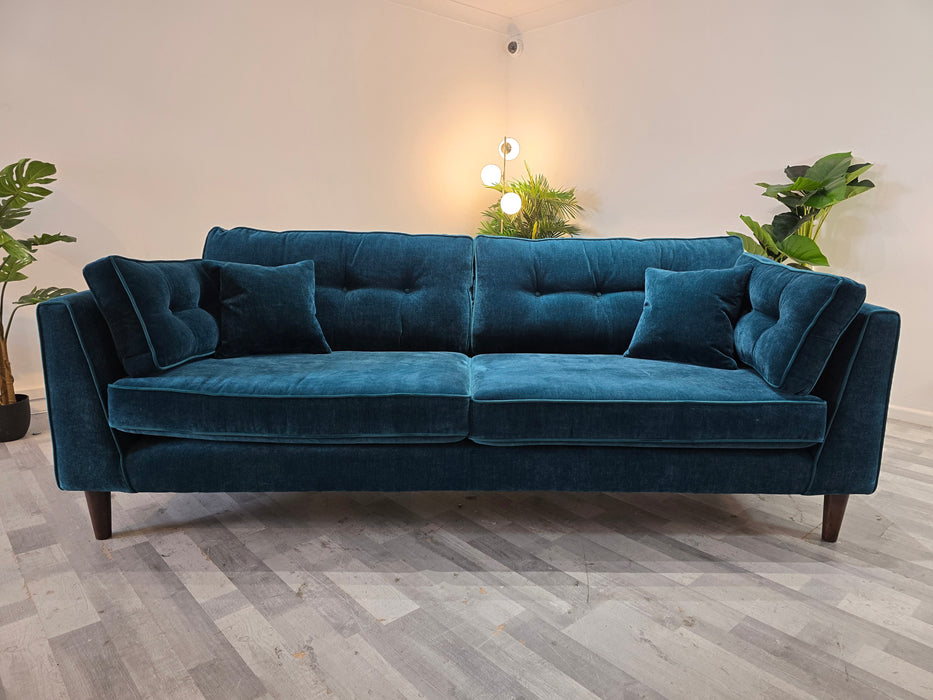 Cricket Ltd Edition 4 Seater - Fabric Sofa - Soft Chenille Teal Mix