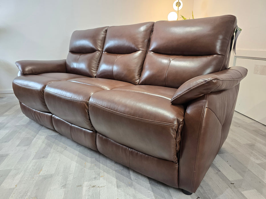 Albion 3 Seater - Trusty Sheen Leather Chocolate