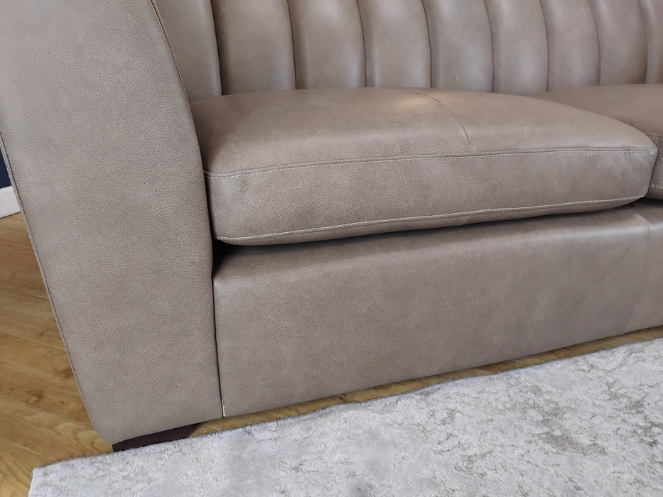 Sofology Downtown Leather 3 Seater in Relaxed Natural Grain Taupe Mix (WA2)