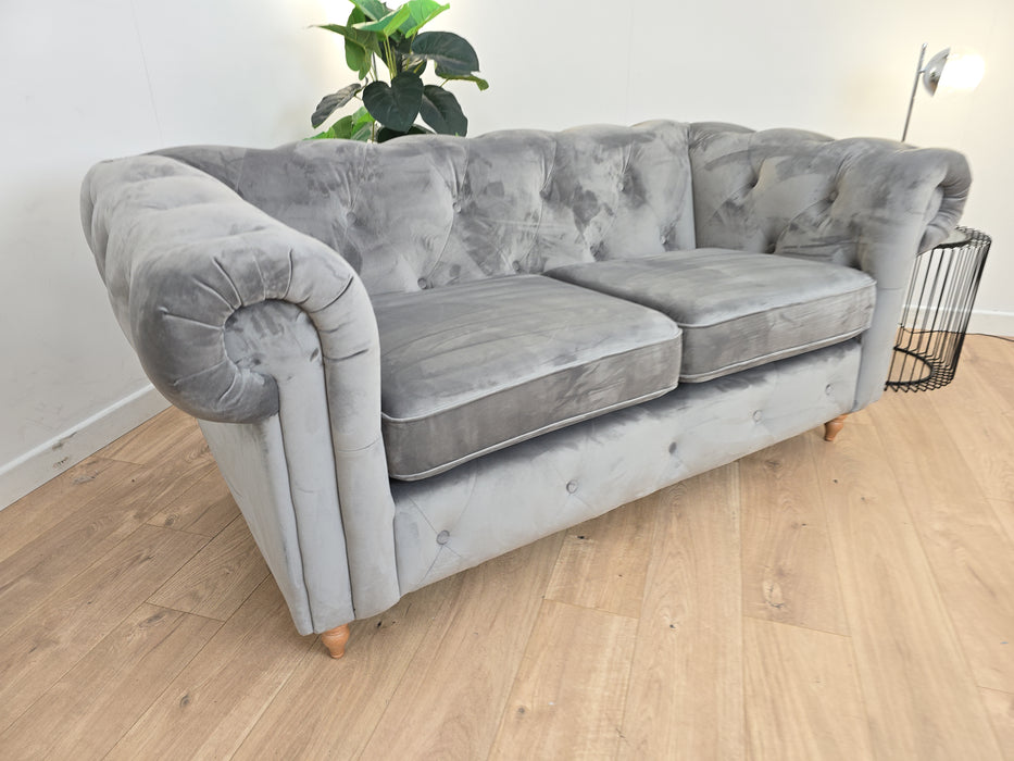 Stamford 2 Seater Sofa -  Fabric - Grey Velvet