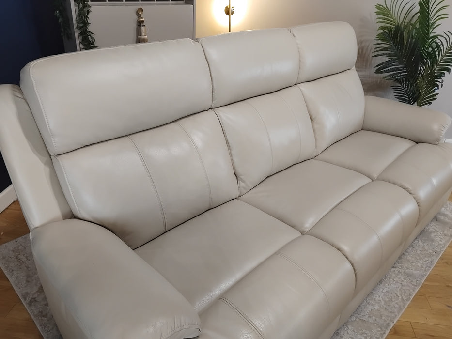 Sofology Gracie Leather 3 Seater in Trusty Sheen Bone China