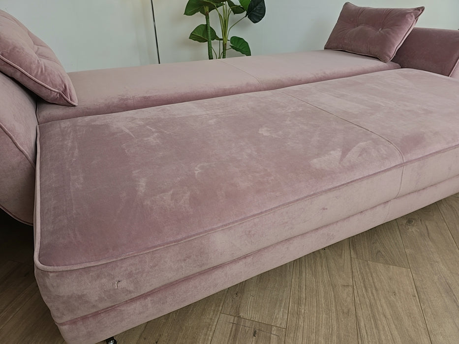 Zinc Sofa bed -  Fabric  - Plush Pink