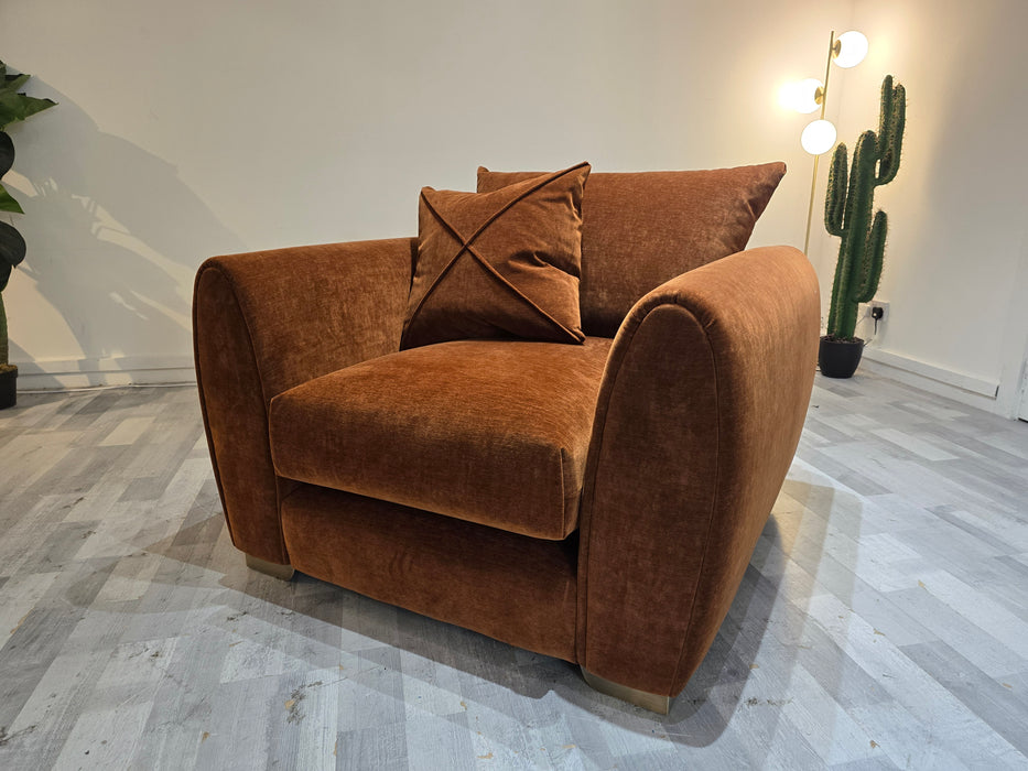 Hourglass Chair -  Vintage Velvet Rust/Stone Mix