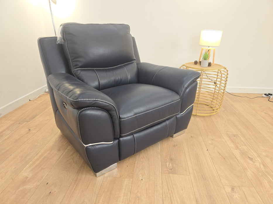 Pioneer- Leather Chair - Navy Blue