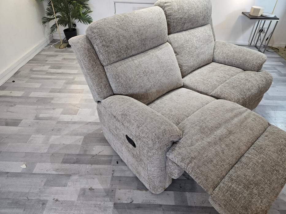 Gracie 2 Seater - Hopsack Chenille Linen - Manual Recliner