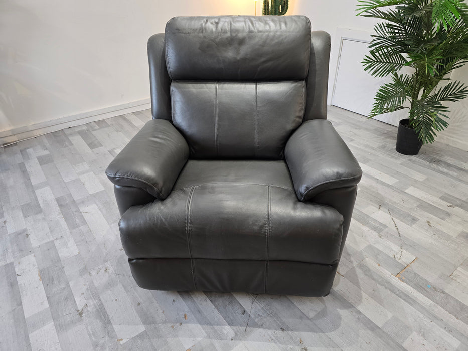 Gracy 1 Seater - Rise and Recline Leather power Reclining Chair  - Charcoal