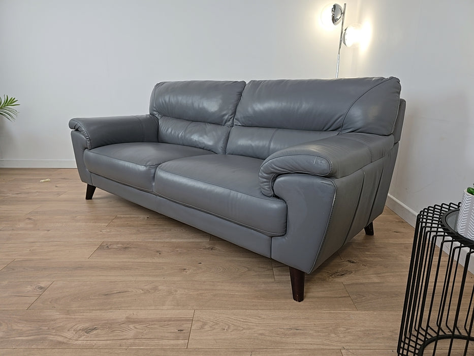 Adriana 3 Seat - Leather Sofa  - Fossil Grey