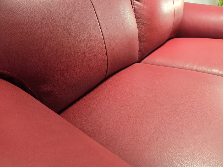 Parker 2 Seater - Trusty Sheen Leather Cranberry