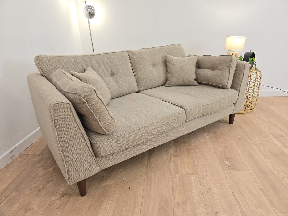 Cricket 3 Seater Sofa - Fabric - Weave Mink All Over