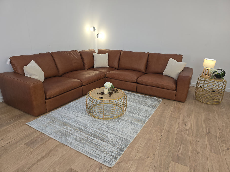 Retreat Corner Sofa - Leather - Tan Mix