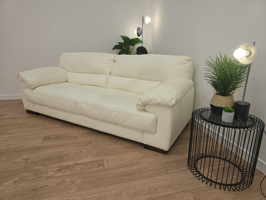 Santino 3 Seater  Sofa - Leather - Hampshire Aspen White