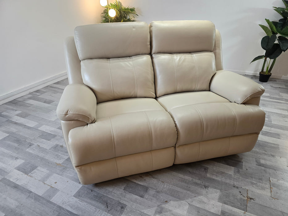 Gracie 2 Seater - Trusty Sheen Leather Bone China - Power Recliner