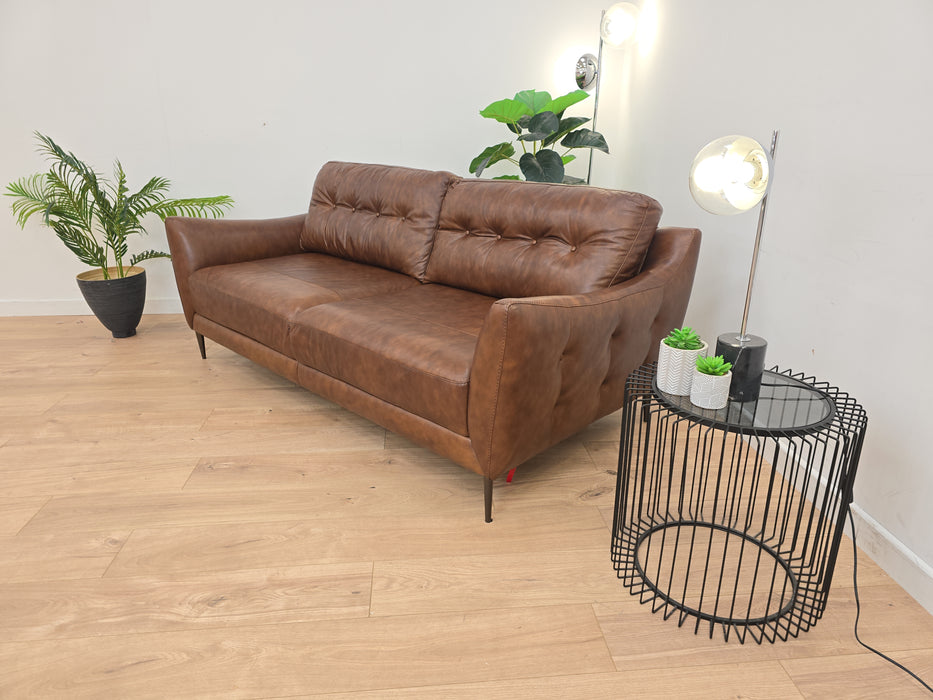 Cordelia 3 Seater - Leather Sofa - Alaska Whiskey