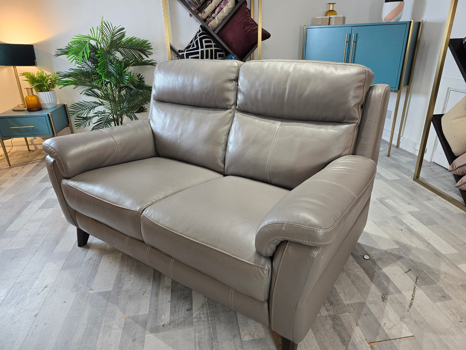 Lucca 2 Seat - Leather Sofa - Le Mans Fossil Grey