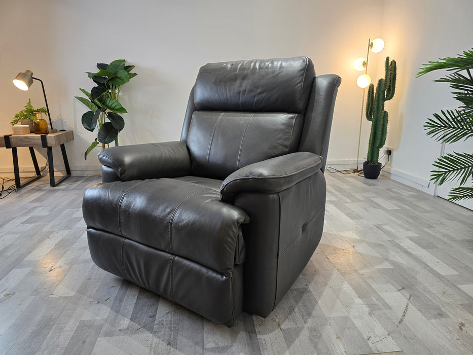 Gracy 1 Seater - Rise and Recline Leather power Reclining Chair  - Charcoal