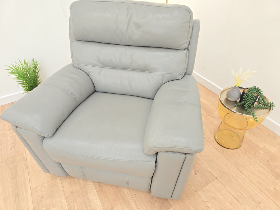 Benton - Leather Chair  - Grey