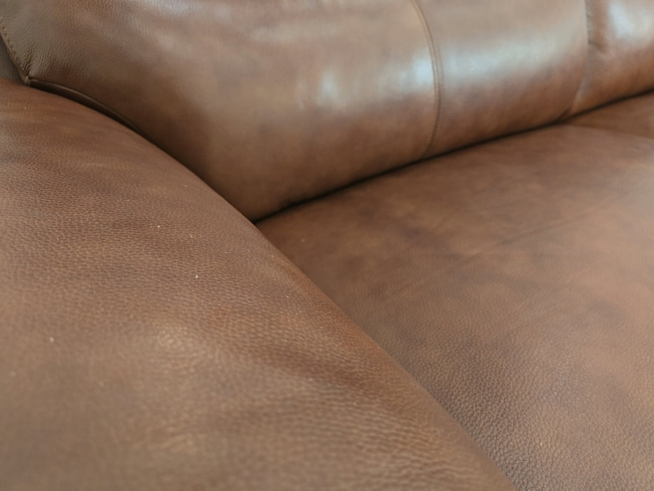 Sabin 3 Seater Sofa - Leather- Brown