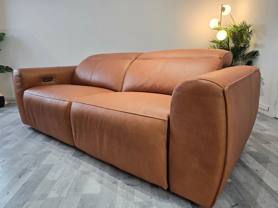 Bohemia 3 Seater - Leather Pow Rec Sofa - Tan