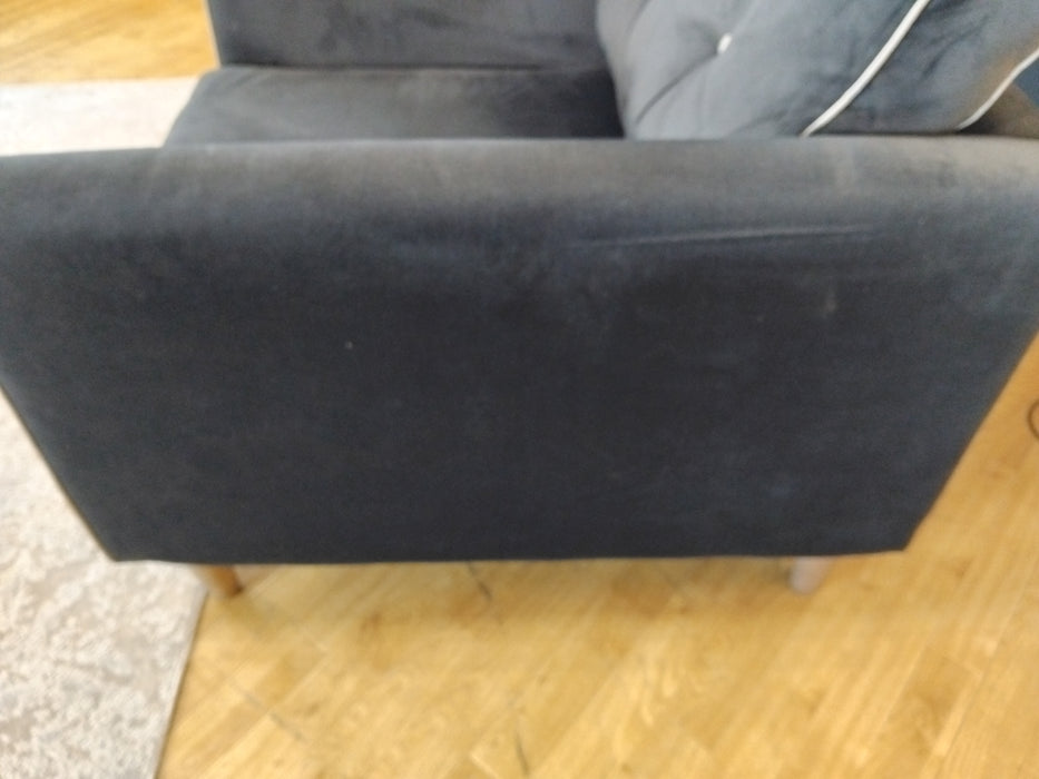 Sofology Cricket Fabric Chair in Charcoal Velvet Mix