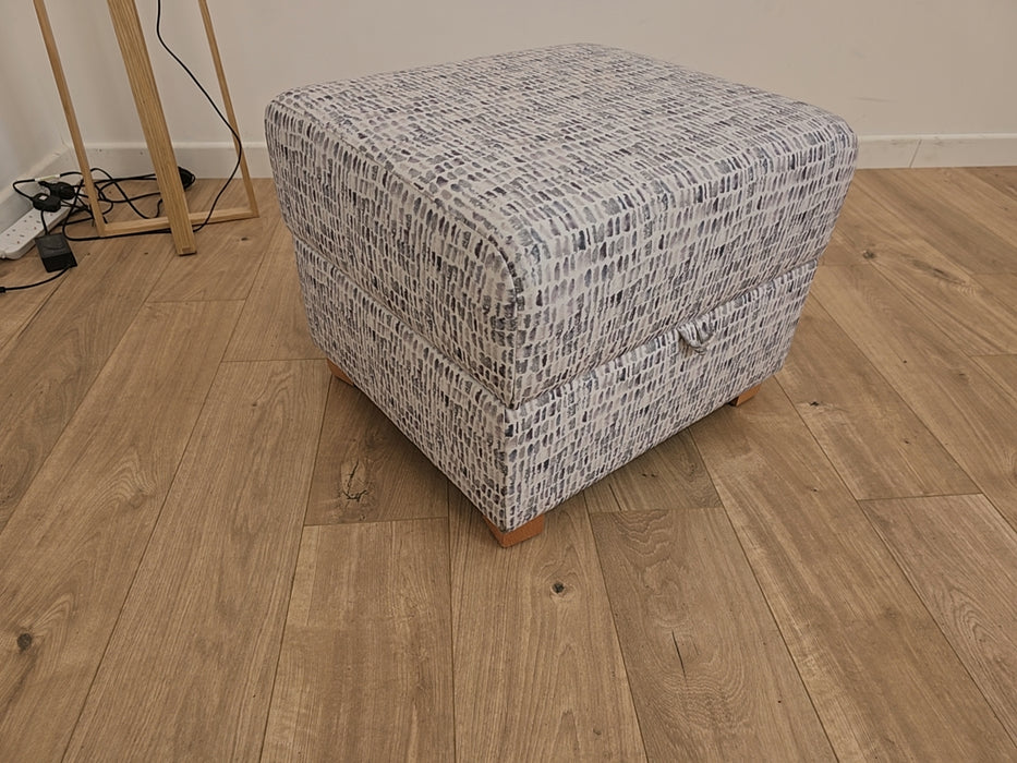 Layla Footstool - Fabric Footstool  - Ocean All Over