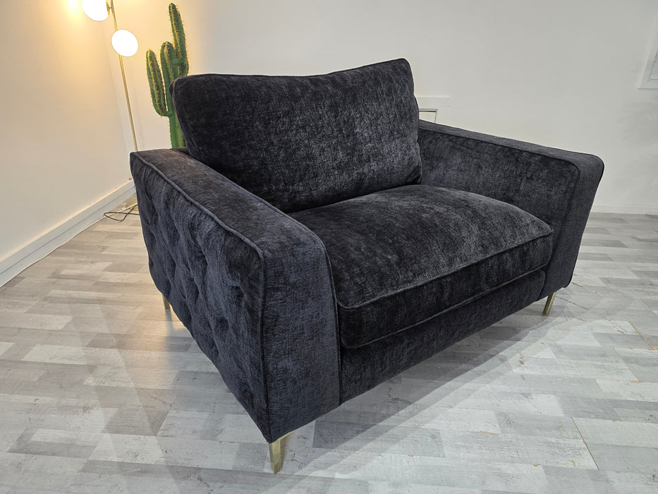 Rococo 1 Seater - Fabric Chair -  Verbier Black Mix