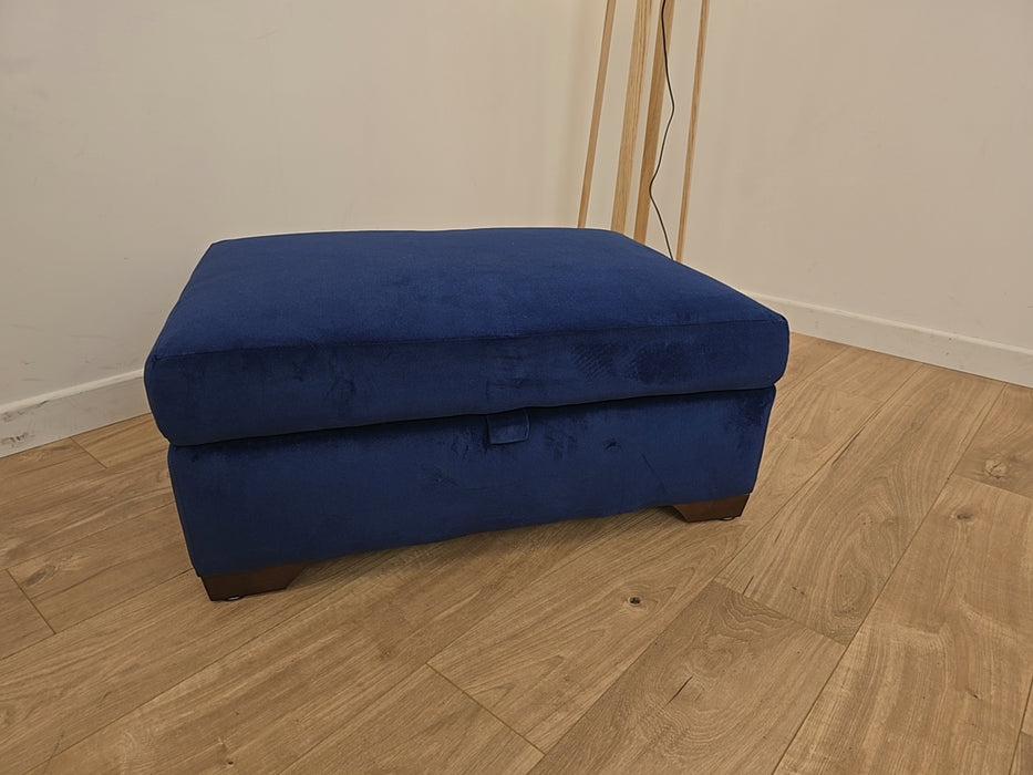 Tallulah Designer Storage   - Fabric Velvet Footstool - Royal Blue