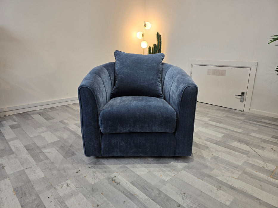 Kingsbridge 1 Seater - Fabric Swivel  - Relaxed Chenille Denim