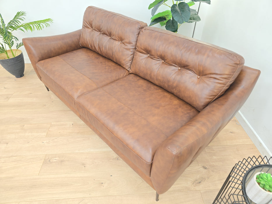 Cordelia 3 Seater - Leather Sofa - Alaska Whiskey