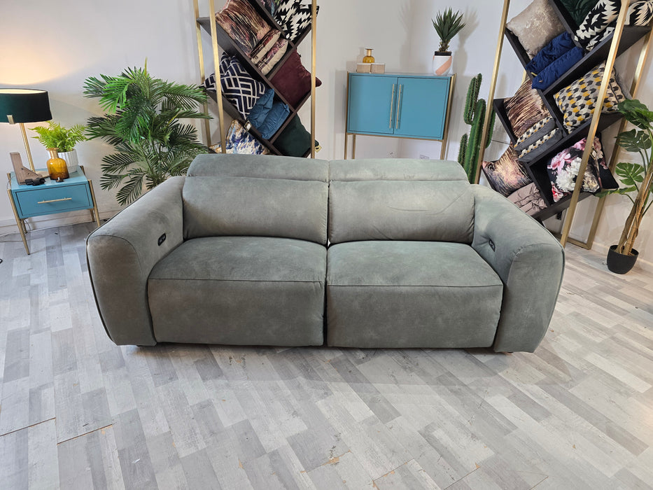 Bohemia 3 Seater - Leather Power Recliner Sofa - Dexter Ivy Green