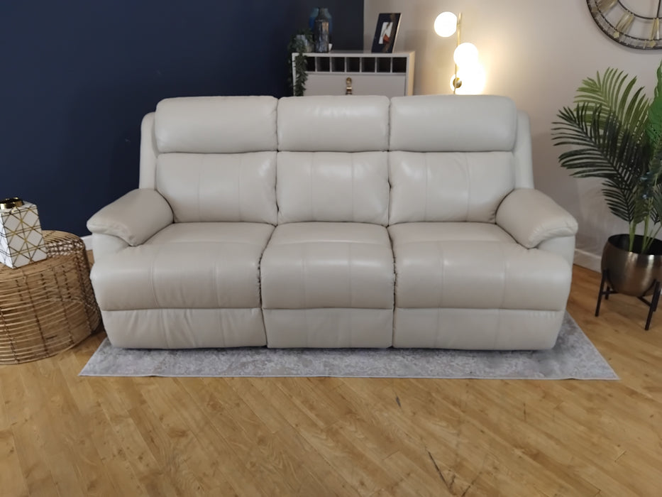 Sofology Gracie Leather 3 Seater in Trusty Sheen Bone China