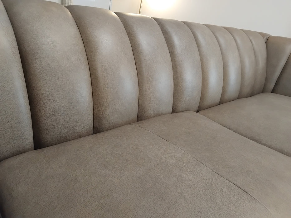 Sofology Downtown Leather 3 Seater in Relaxed Natural Grain Taupe Mix (WA2)