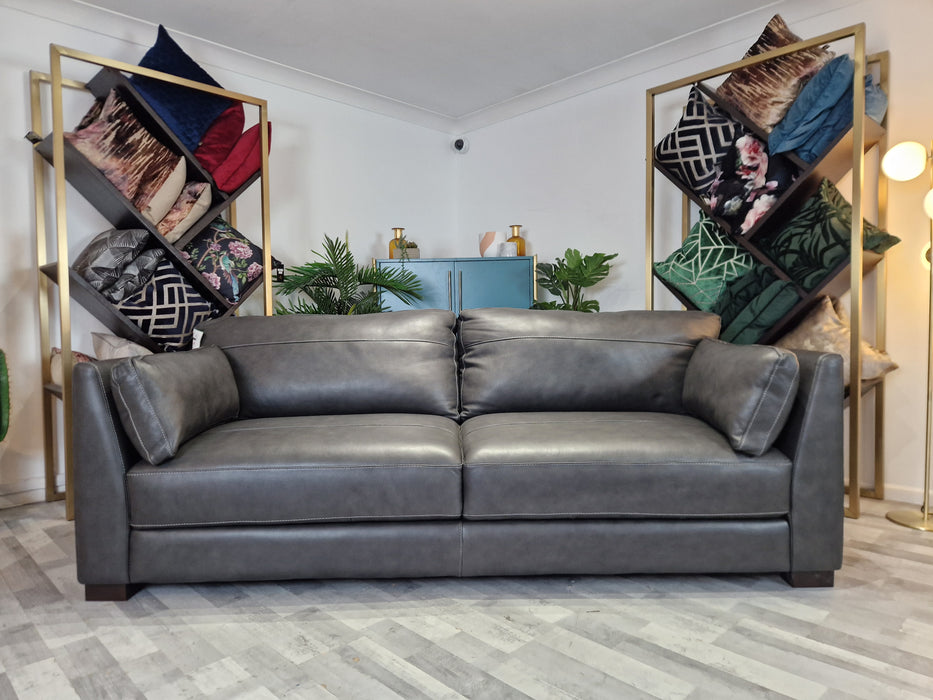 Three seater leather lounge deals